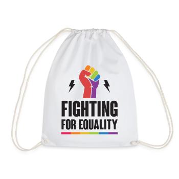 LGBTQ Pride Month - Fighting for Equality - Drawstring Bag - white - Front