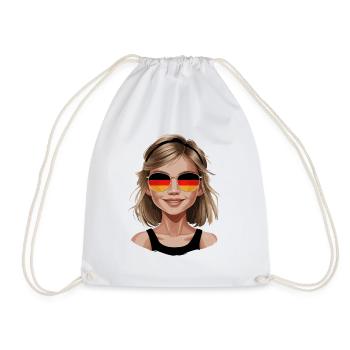 Deutschland Girl mit Sonnenbrille - Turnbeutel - Weiß - Vorne
