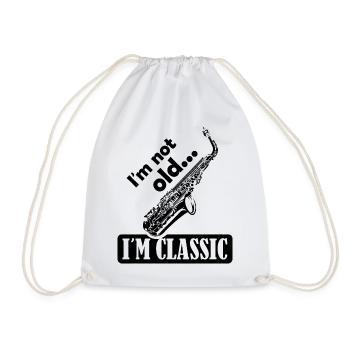 klassische Musik Sprüche lustig Saxophon Sax Logo - Turnbeutel - Weiß - Vorne