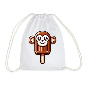 Une glace en forme de singe souriant - Sac de sport léger - blanc - Devant