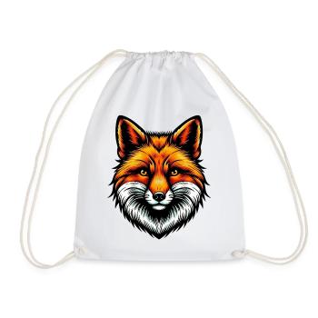 Fox - Drawstring Bag - white - Front