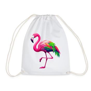Flamingo - Turnbeutel - Weiß - Vorne