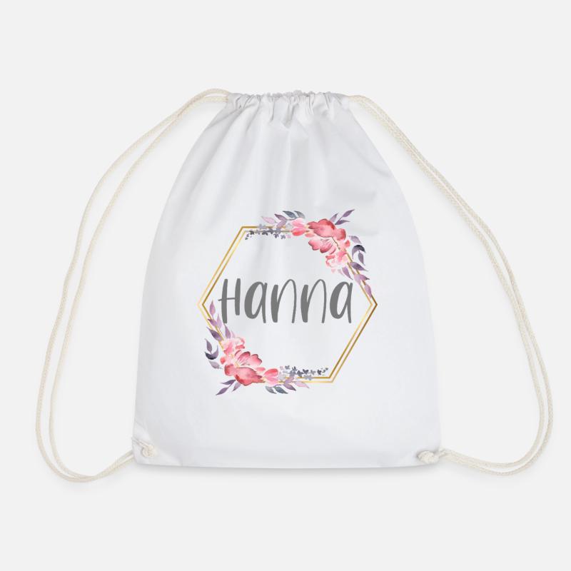 Hanna Mädchen Name personalisiertes Geschenk - Turnbeutel - Weiß