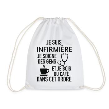 Cadeau humour infirmière - Sac de sport léger - blanc - Devant