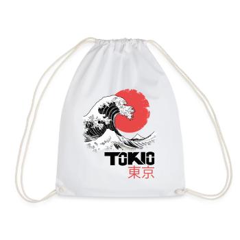 Tokyo, Japon, Asie, Mer, Vague, Montagne, Soleil Ville - Sac de sport léger - blanc - Devant