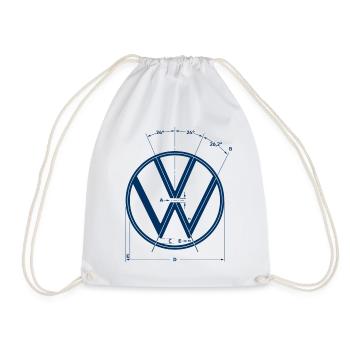 Volkswagen White VW Logo As Construction Graphic - Drawstring Bag - white - Front