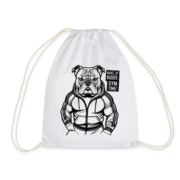Gym, GYM TIME - Drawstring Bag - white - Front