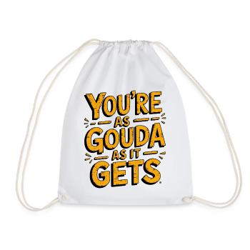 Gouda Cheese Pun  - Drawstring Bag - white - Front