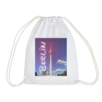 Berlin Fernsehturm Neon Design - Turnbeutel - Weiß - Vorne