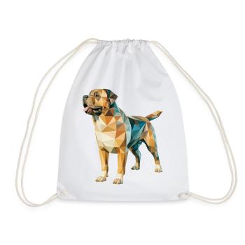 Rottweiler - Cooles Low Poly Logo - Turnbeutel - Weiß - Vorne