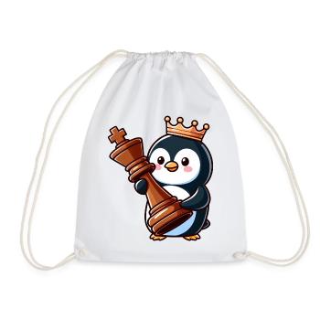 Mignon pingouin Chess Piece Checkers King Cartoon Game - Sac de sport léger - blanc - Devant
