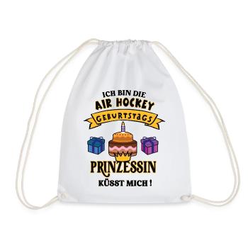 Air Hockey Player Birthday Air Hockey Women - Drawstring Bag - white - Front