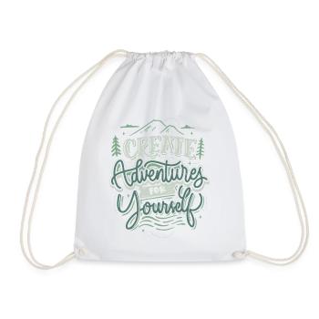 Créez des aventures pour vous-même – Dicton vintage - Sac de sport léger - blanc - Devant