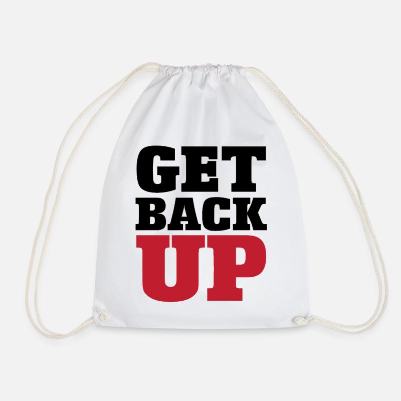Judo Graphic Get Back Up - Drawstring Bag - white