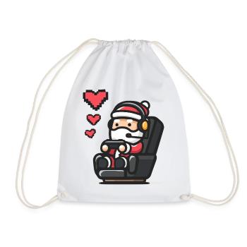 Gamer Santa Pixel Art Jeux de Noël - Sac de sport léger - blanc - Devant