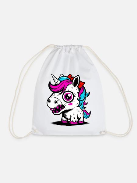 Neon Einhorn - Turnbeutel - Weiß