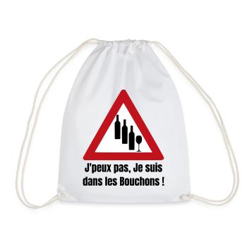 I CAN'T, I'M IN TRAFFIC! (wine) - Drawstring Bag - white - Front