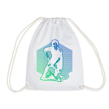 Funny floorball motif - Drawstring Bag - white - Front