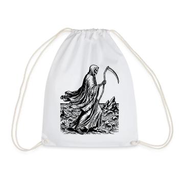Grim reaper with scythe at the sea  - Drawstring Bag - white - Front