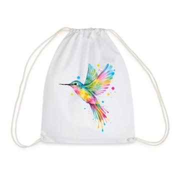 Colibri coloré – Art des oiseaux graffitis - Sac de sport léger - blanc - Devant
