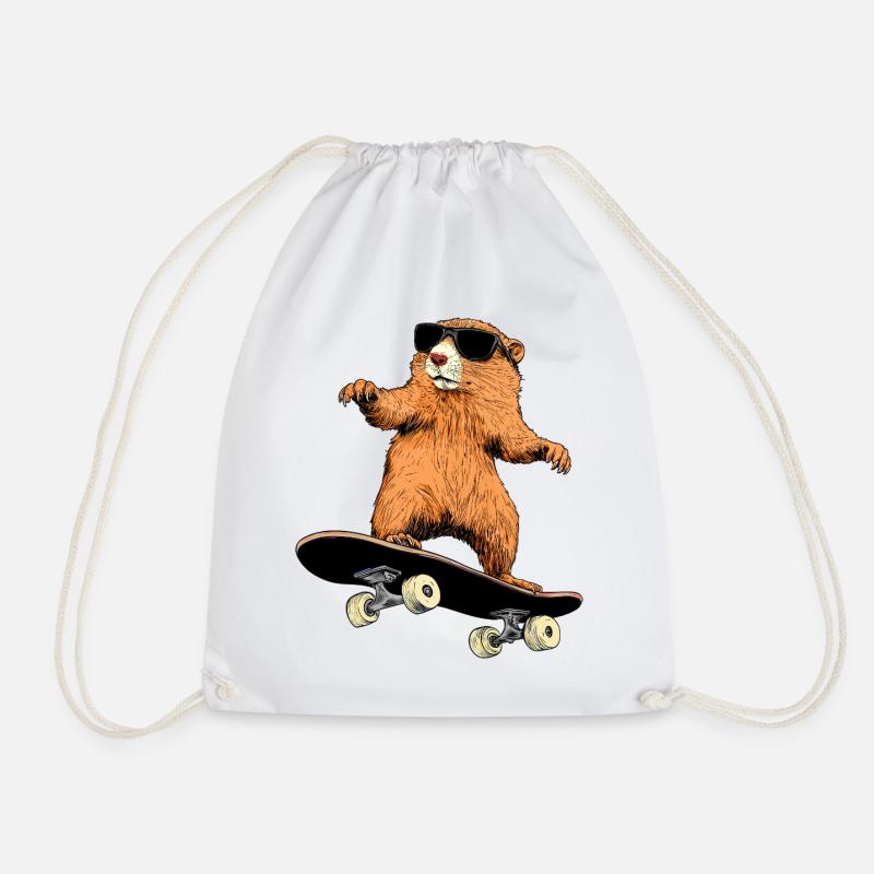 Murmeltier Skater - Turnbeutel - Weiß