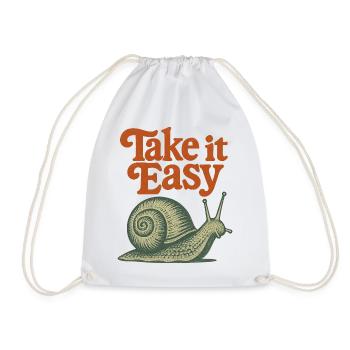 Take It Calm, Snail Rétro - Sac de sport léger - blanc - Devant