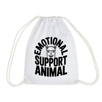 Alpaca Lover Emotional Support Animal - Drawstring Bag - white - Front