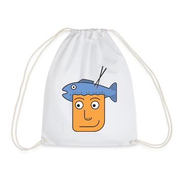 Prise du jour : illustration du chapeau de poisson décalé - Sac de sport léger - blanc - Devant