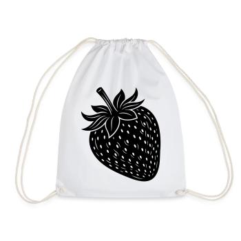 Strawberry Fruit Silhouette - Turnbeutel - Weiß - Vorne