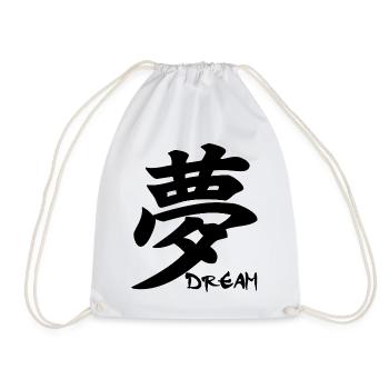 Das Wort Traum im Japanischen (schwarz) - Turnbeutel - Weiß - Vorne