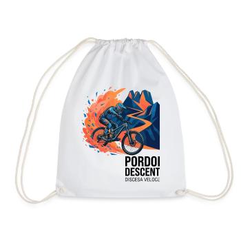 Pordoi Descent MTB Fast Action Modern Vector Art - Drawstring Bag - white - Front