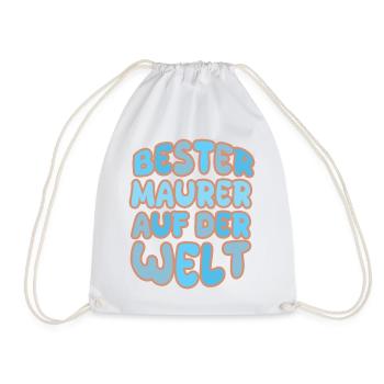 Geschenk für Maurer - Turnbeutel - Weiß - Vorne