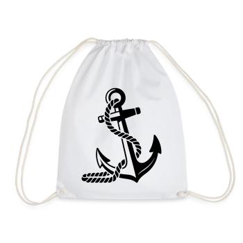 Anchor - Drawstring Bag - white - Front