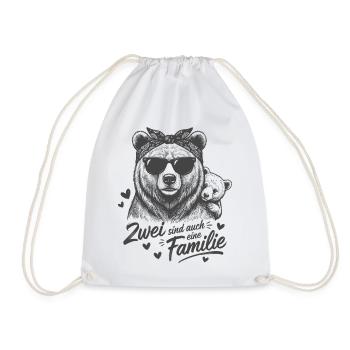 Mama Bear & Child Baby – Two Are a Family Too - Drawstring Bag - white - Front