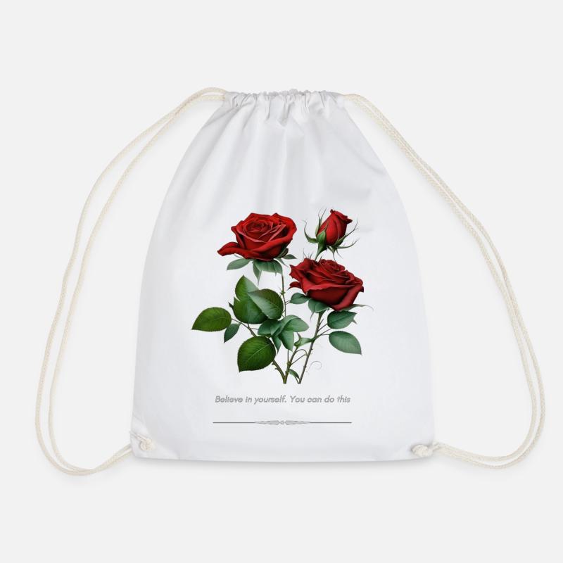 Rose - Turnbeutel - Weiß