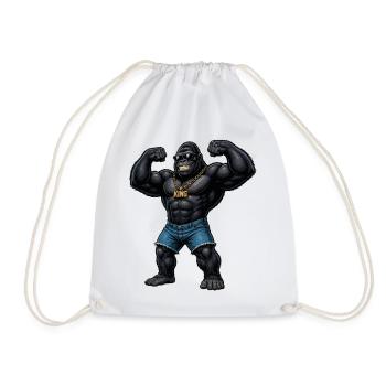 King Gorilla Bling - Drawstring Bag - white - Front