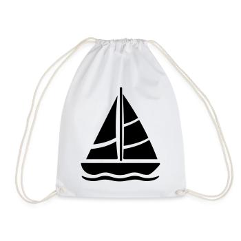 sailing ship - Drawstring Bag - white - Front