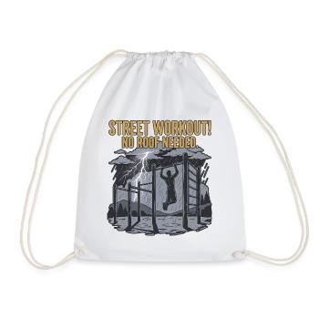 calisthenics workout - Drawstring Bag - white - Front