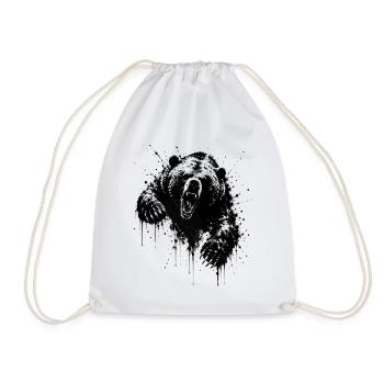 Dark Bear Spritz Graffiti - Drawstring Bag - white - Front