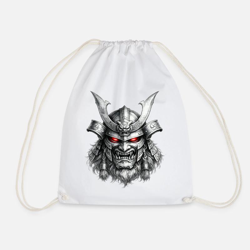 Samurai-Maskenkrieger Japanische Dämonenkunst - Turnbeutel - Weiß