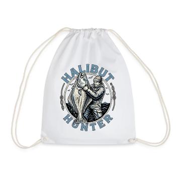 Halibut Hunter - Drawstring Bag - white - Front