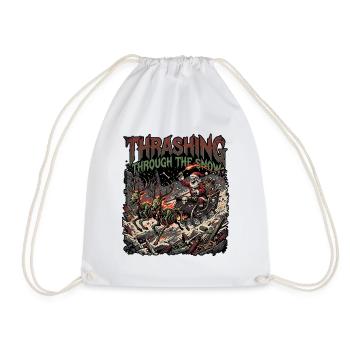 Heavy Metal Santa Claus - Drawstring Bag - white - Front