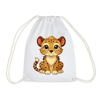 Cute Baby Cheetah - Drawstring Bag - white - Front