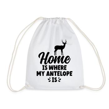 Antelope Silhouette Saying - Drawstring Bag - white - Front