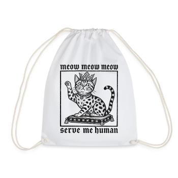 Gothic King Bengal Cat - Drawstring Bag - white - Front