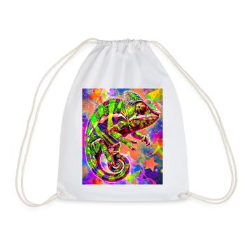 chameleon - Drawstring Bag - white - Front
