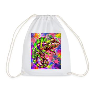 chameleon - Drawstring Bag - white - Front