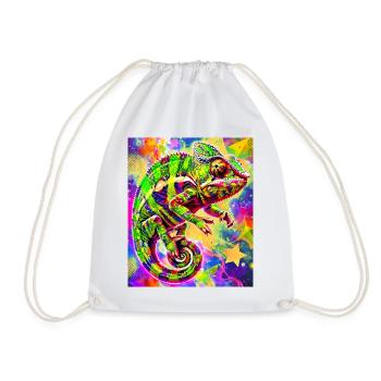 chameleon - Drawstring Bag - white - Front