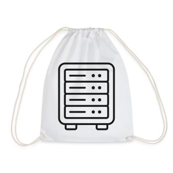 Server-Racklinien-Symbol - Turnbeutel - Weiß - Vorne