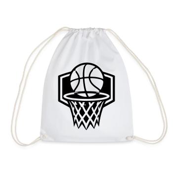 Basketball Korb Symbol - Turnbeutel - Weiß - Vorne